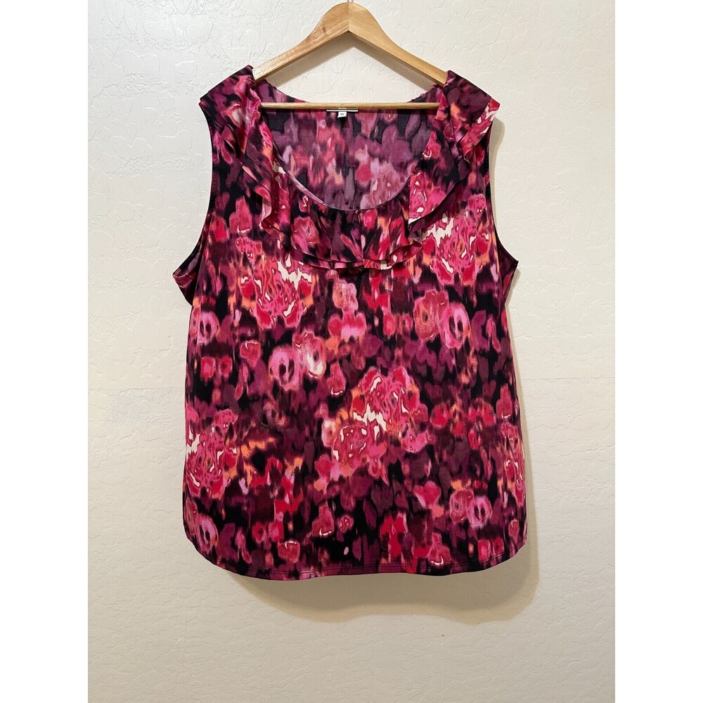 Fashion Bug Womans Y2K Floral Top Size 3X Whimsigoth Ruffle Cottagecore‎ Beachy